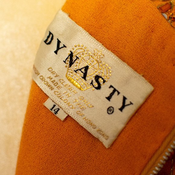*Rare* 1960s Dynasty Orange Mod Sequined Dress - Picture 9 of 12
